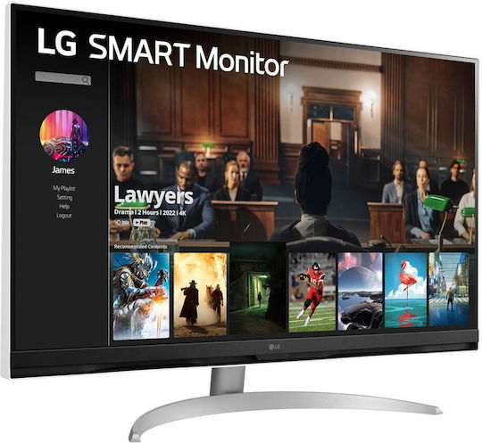 LG 32SQ700S-W VA Smart Monitor 31.5" 4K 3840x2160 με Χρόνο Απόκρισης 5ms GTG