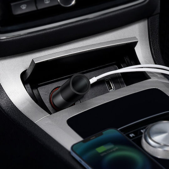 Baseus Share Together Auto-Ladegerät 120W 5A Schnellladung mit Anschlüssen: 1xUSB 1xType-C 1xZigarettenanzünder Schwarz Farbe