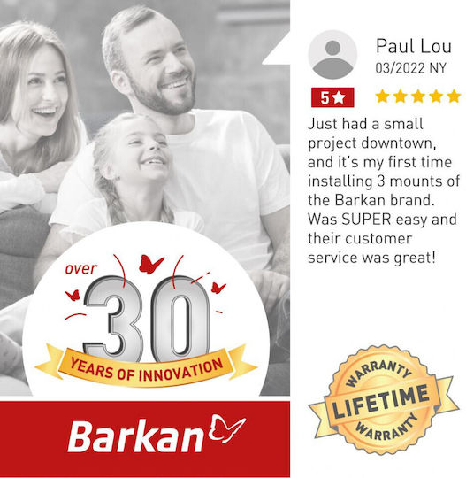 Barkan BM343XL Βάση Τηλεόρασης Τοίχου έως 65" και 36kg Μαύρο