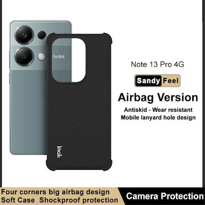 Hülle für Xiaomi Redmi Note 13 Pro 4G / Poco M6 Pro Imak Airbag Matte Serie mit verstärkten Ecken aus hochwertigem, strapazierfähigem TPU Schwarz