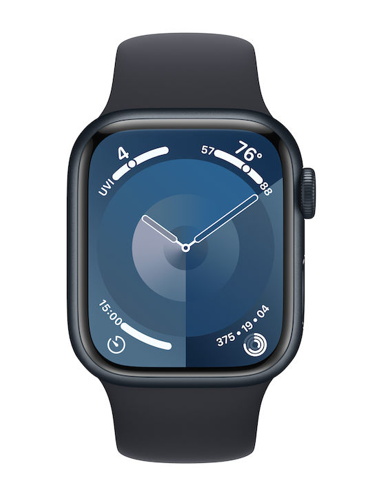 Apple Watch Series 9 Aluminiu 41mm Rezistent la apă cu pulsometru (Midnight cu bandă sport Midnight (M/L))