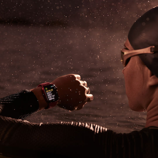 Apple Watch Series 9 Aluminiu 41mm Waterproof cu Pulsometru (Midnight cu Curea Sport Midnight - M/L)