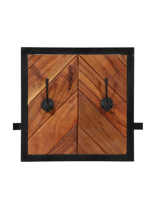 vidaXL Κρεμάστρα Τοίχου Ξύλινη 6 Θέσεων Καφέ 90x35x1cm
