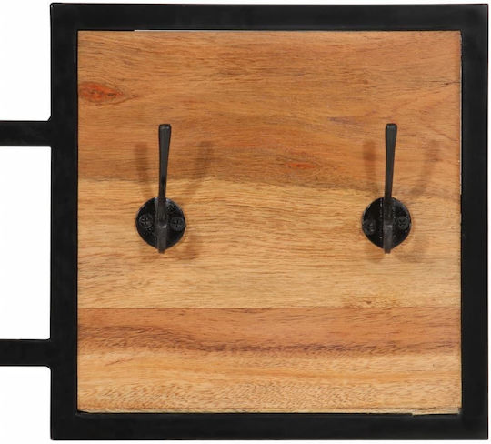vidaXL Wandhalterung Hölzernes 6 Haken Braune 90x35x1cm