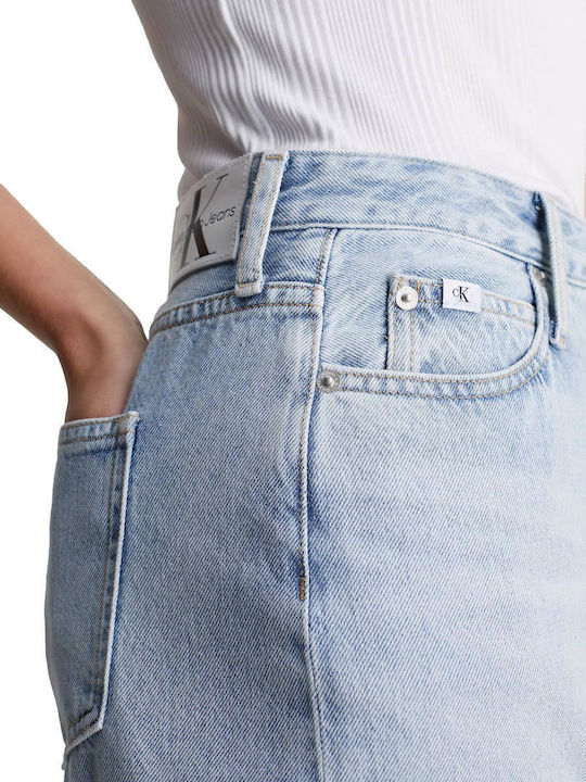 Denim Hoch tailliert Maxi Rock Blau