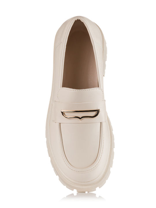 Women's Loafers in Beige Color