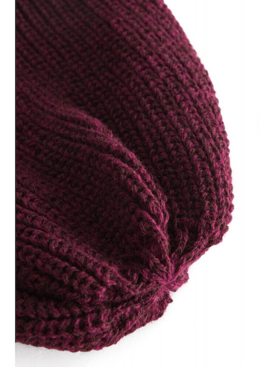 Beanie Unisex Σκούφος Πλεκτός σε Μπορντό χρώμα