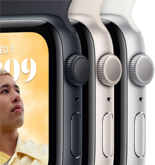 Apple Watch SE 2023 Aluminum 40mm Waterproof with Heart Rate Monitor (Midnight with Midnight Sport Band - S/M)