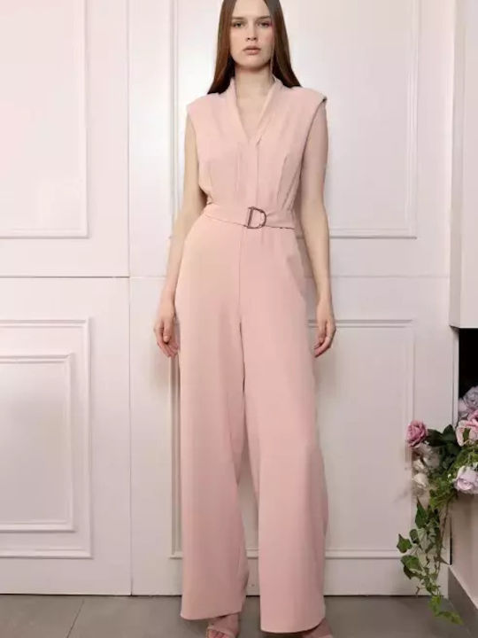 De Damă Fără mâneci Salopetă Pink