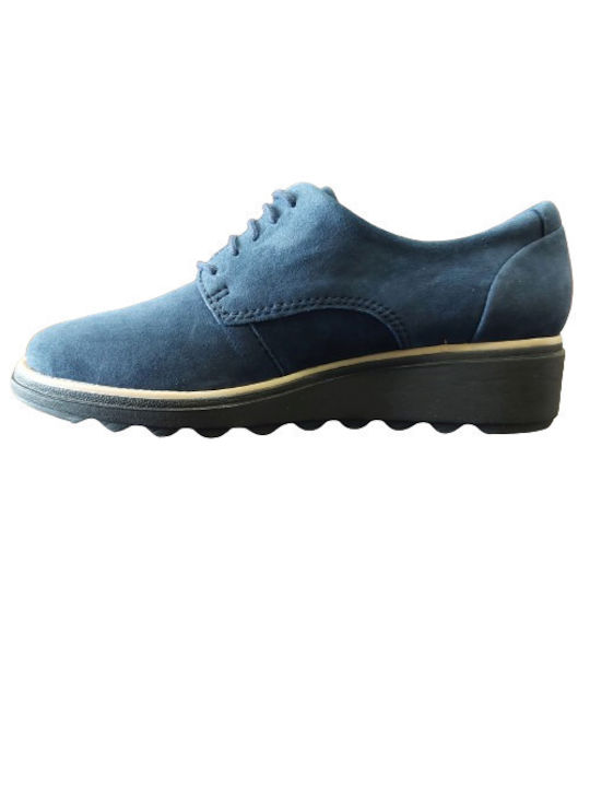 Clarks Sharon Noel Wildleder Damen Oxfords in Blau Farbe