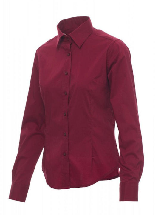 Stenso Long-sleeve Shirt Work Burgundy