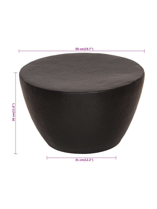 Round Aluminum Side Table Black M50xD50xH30cm