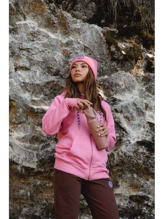 Women's Sweatshirt Jacket Hooded Pink