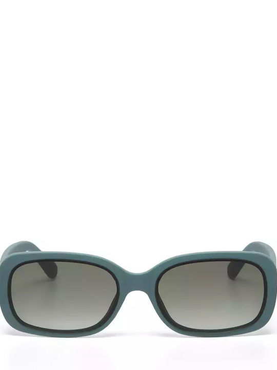 Okkia Women's Sunglasses with Blue Plastic Frame and Black Lens OK028GS