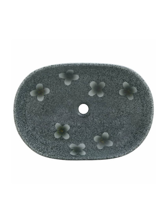 vidaXL Aufgesetztes Waschbecken Keramik 59x40x14cm Blue