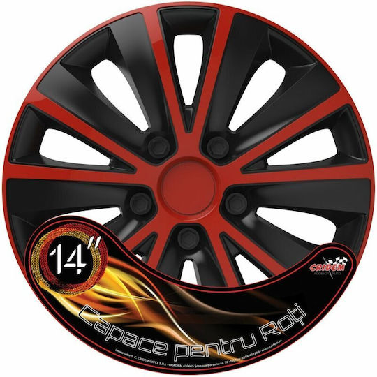 Wheel Covers Set Cridem Rapide 4pcs - Red/black - 14''