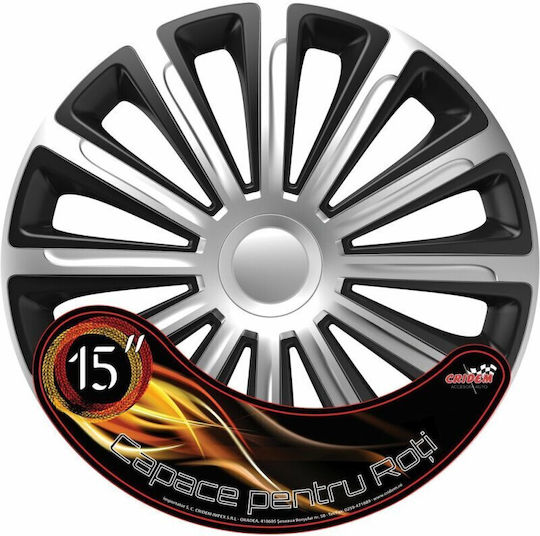 Wheel Covers Set Cridem Trend 4pcs - Silver/black - 15''