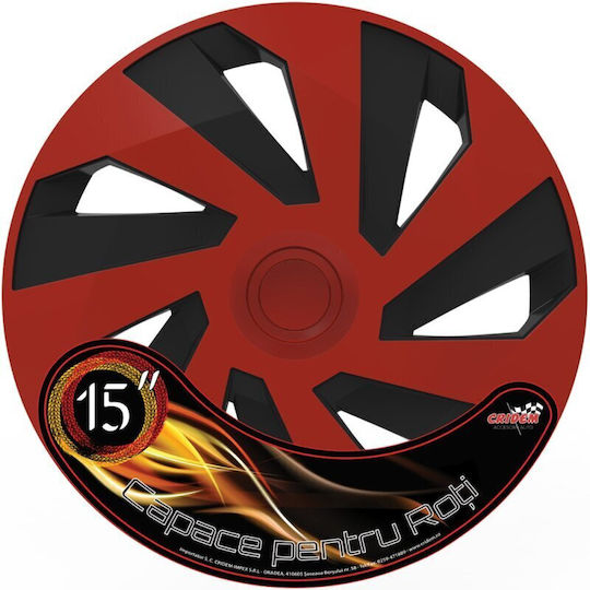 Wheel Covers Set Cridem Vector 4pcs - Red/black - 15''