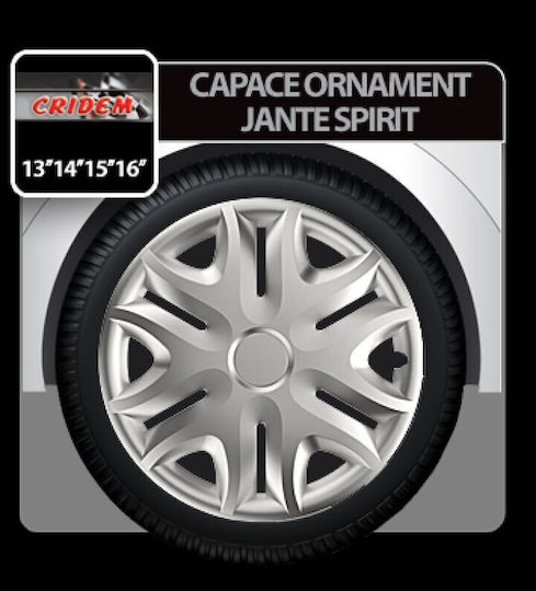 Capace De Roți Auto Spirit 4 Bucăți Argintii 14''
