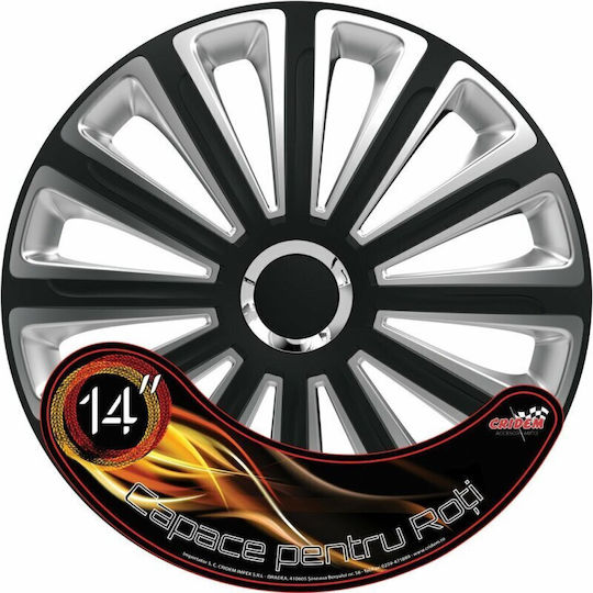 Set Capace De Roți Auto Cridem Trend Rc 4 Bucăți Negru/Argintiu 14''