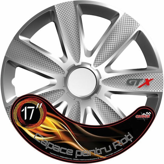 Radzierblenden Set Cridem Gtx Carbon 4tlg - Silber - 17''