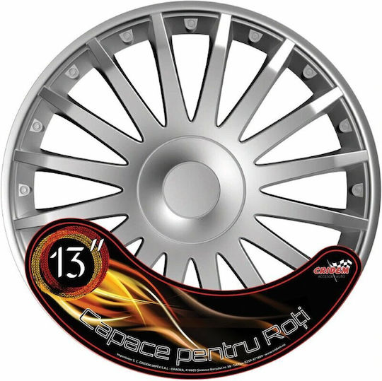 Set Capace De Roți Auto Cridem Crystal 4 Bucăți Argintiu 13''