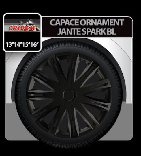 Capace De Roți Spark Bl 4 Bucăți Negru 15''