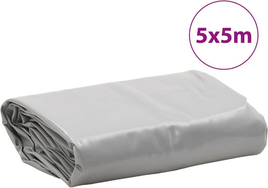 vidaXL Αδιάβροχος Μουσαμάς 600gr/m² 5x5μ. Βαρέως Τύπου Γκρι