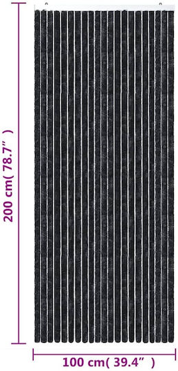 vidaXL Fabric Door Curtain Gray 100x200cm 377381