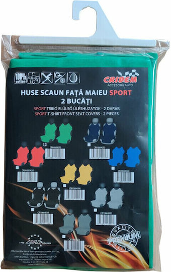 Cridem Sport T-shirt Front Seat Covers 2pcs - Green