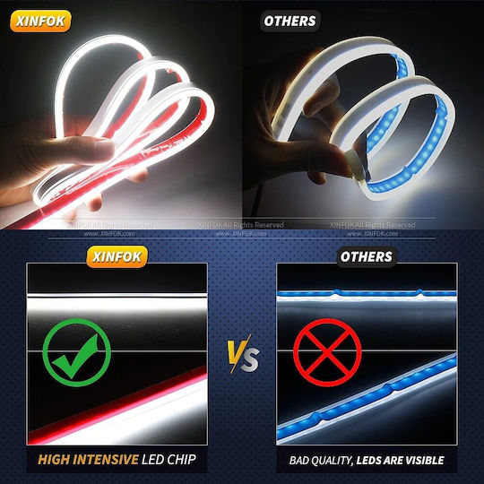 Flexible Tagfahrlichter Unter Der Motorhaube 150cm DRL LED 12V + Wow - 1 Stk