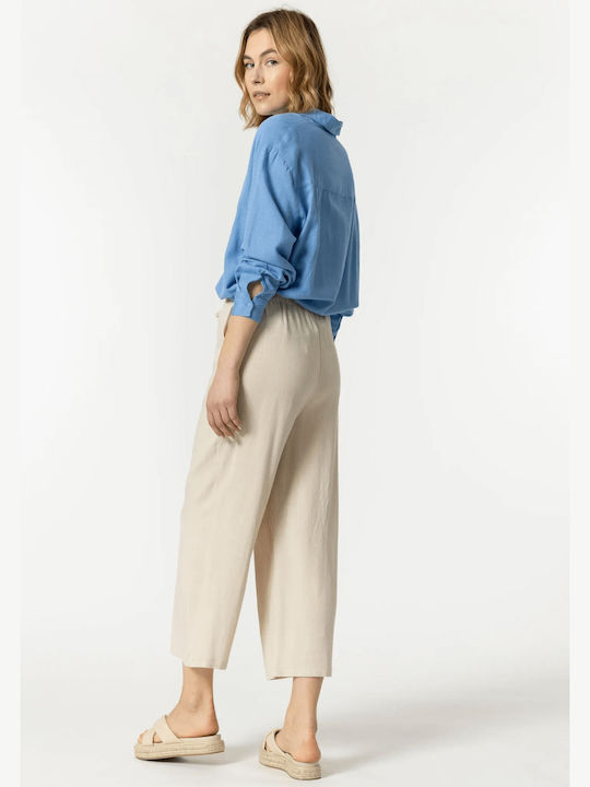 Tiffosi Women's Linen Trousers Beige