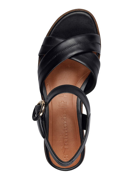 Tamaris Women's Anatomical Platform in Black Color 1-28202-42 003 Black Leather