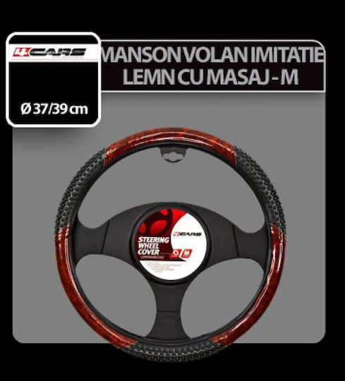 Husă volan imitație lemn - M - Ø 37/39 cm