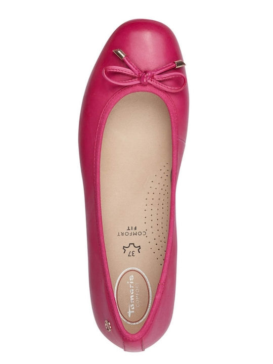 Leather Ballerinas Fuchsia
