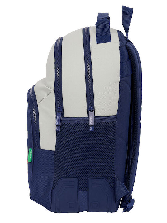 Schultasche Benetton Varsity Grau Marineblau 32 X 42 X 15 Cm