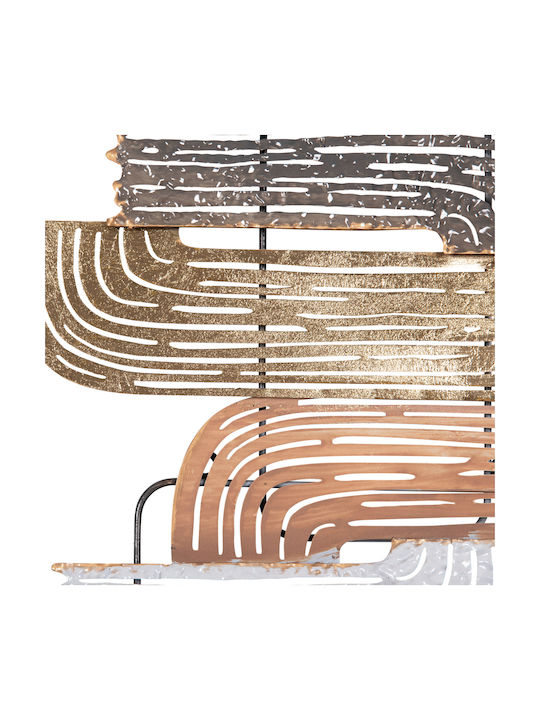HomeMarkt Geometric Brown Wall Decor Element Made of Metal 109x4x58cm (Various Colors)