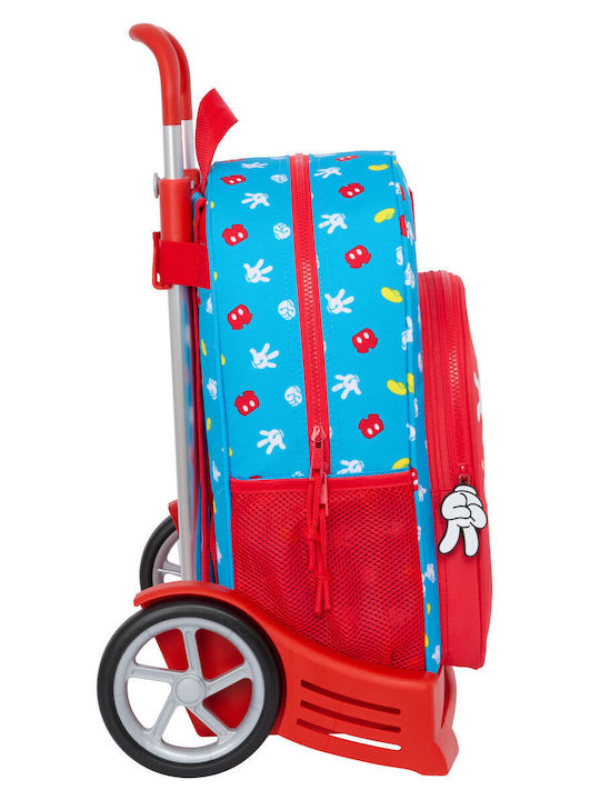 School Bag With Wheels Mickey Mouse Clubhouse Fantastic Blue Red 33 X 42 X 14 Cm