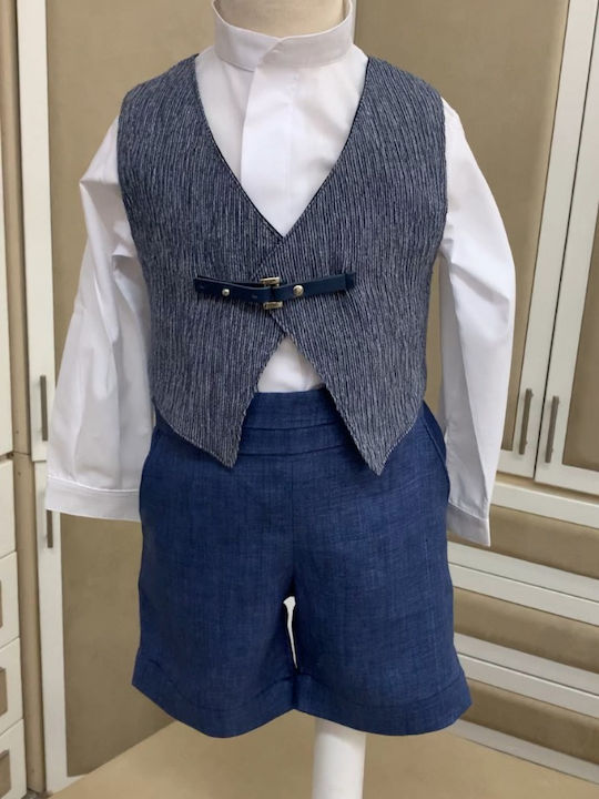 Nst Nastasia Costum De Botez Pentru Băieți Russell Earl Banks Albastru