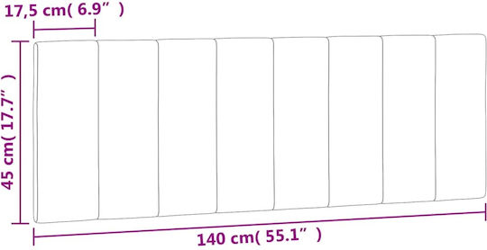 vidaXL Възглавница за Табла за Легло Текстил Розова 140x45см