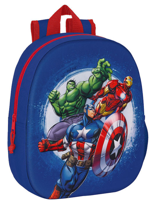 School Bag The Avengers 3d 27 X 33 X 10 Cm Navy Blue