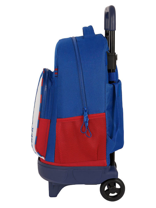 School Bag With Wheels F.C. Barcelona Blue Bordeaux 33 X 45 X 22 Cm