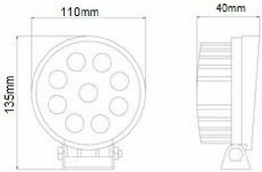 Kamar Rundς Wasserdicht Scheinwerfer Auto LED 27W 11cm 1Stück