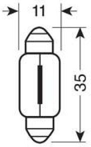 24v - 105x36mm - C5w - 5w Festoon Sv85 1pcs Narva