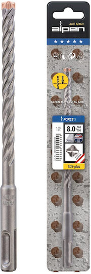 Alpen Drills Four-Cut Drill with SDS Plus Shank for Masonry 9x160mm