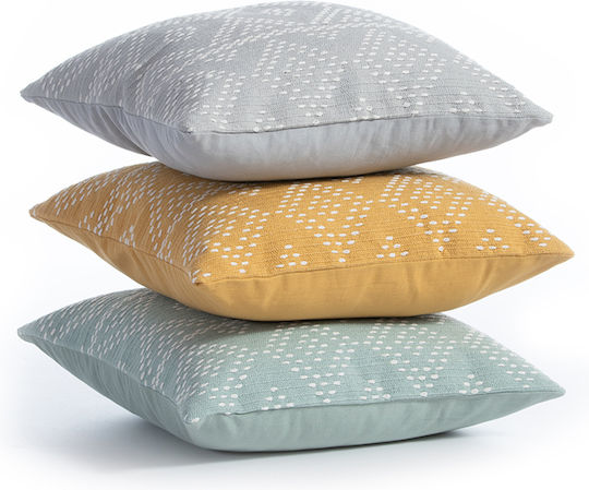 Nef-Nef Homeware Възглавница за диван Quantum от 100% Памук Жълт 45x45см.