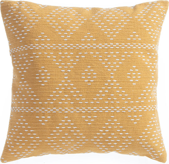 Nef-Nef Homeware Възглавница за диван Quantum от 100% Памук Жълт 45x45см.