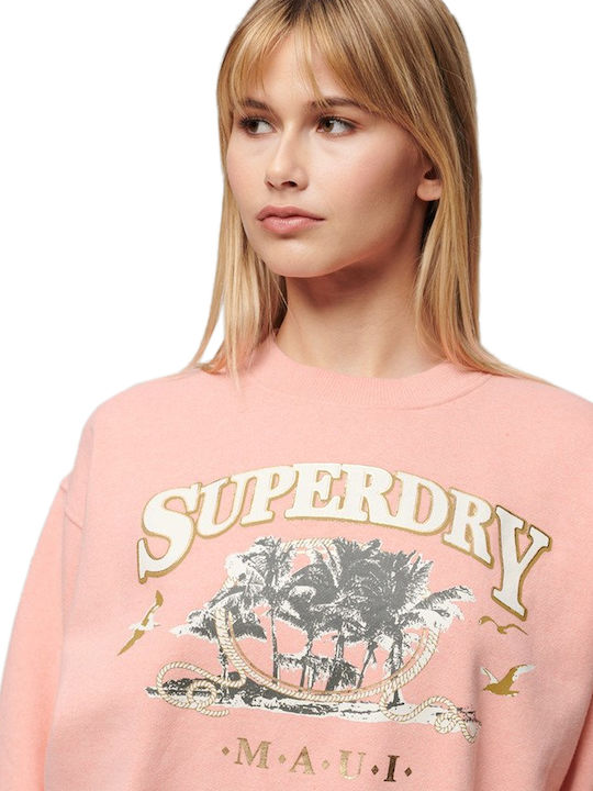 Superdry Travel Souvenir Sweatshirt Damen W2012101a-9qs (9qs/Pfirsich Rosa Mergel) Superdry Travel Souvenir Sweatshirt Damen W2012101a-9qs (9qs/Pfirsich Rosa Mergel)