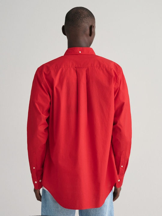 Long-sleeved Cotton Shirt Red