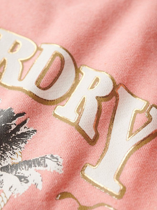Superdry Travel Souvenir Sweatshirt pentru femei W2012101a-9qs (9qs/peach Pink Marl)